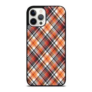 Fall Pumpkin Halloween Gifts Autumn Black and Orange Plaid iPhone Case